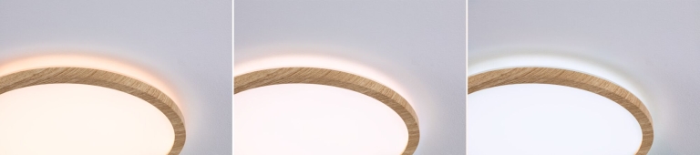 Paulmann LED Panel Atria Shine  IP44 rund 298mm  14,8W 2250lm 3000 - 6500K Holzoptik