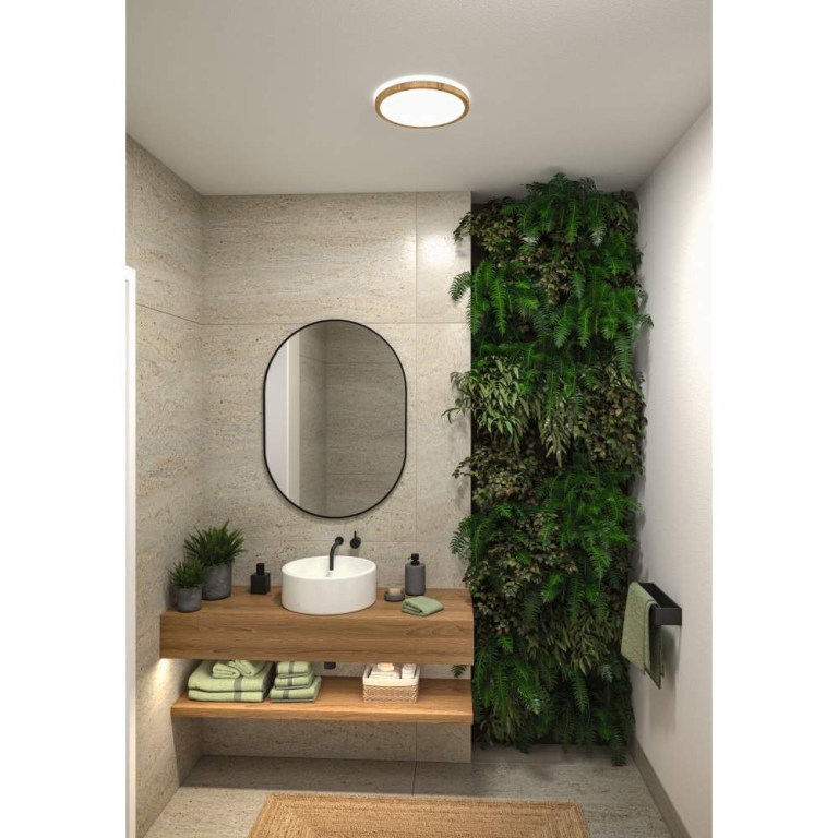 Paulmann LED Panel Atria Shine  IP44 rund 298mm  14,8W 2250lm 3000 - 6500K Holzoptik