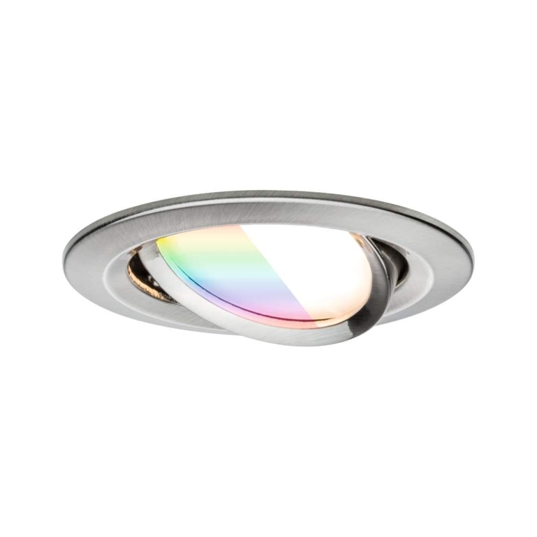 Paulmann LED Einbauleuchte Nova Coin    rund 84mm 50° RGBW+ 3x6W 3x500lm 230V Eisen gebürstet Alu Druckguss