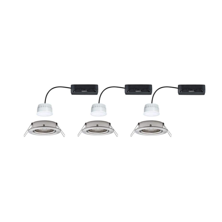 Paulmann LED Einbauleuchte Nova Coin    rund 84mm 50° RGBW+ 3x6W 3x500lm 230V Eisen gebürstet Alu Druckguss