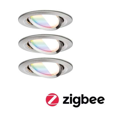 Paulmann LED Einbauleuchte Nova Coin    rund 84mm 50° RGBW+ 3x6W 3x500lm 230V Eisen gebürstet Alu Druckguss