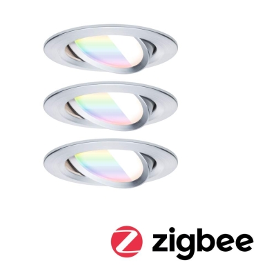 Paulmann LED Einbauleuchte Nova Coin    rund 84mm 50° RGBW+ 3x6W 3x500lm 230V Alu gedreht Alu Druckguss