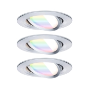 LED Einbauleuchte Nova Coin    rund 84mm 50° RGBW+ 3x6W 3x500lm 230V Alu gedreht Alu Druckguss