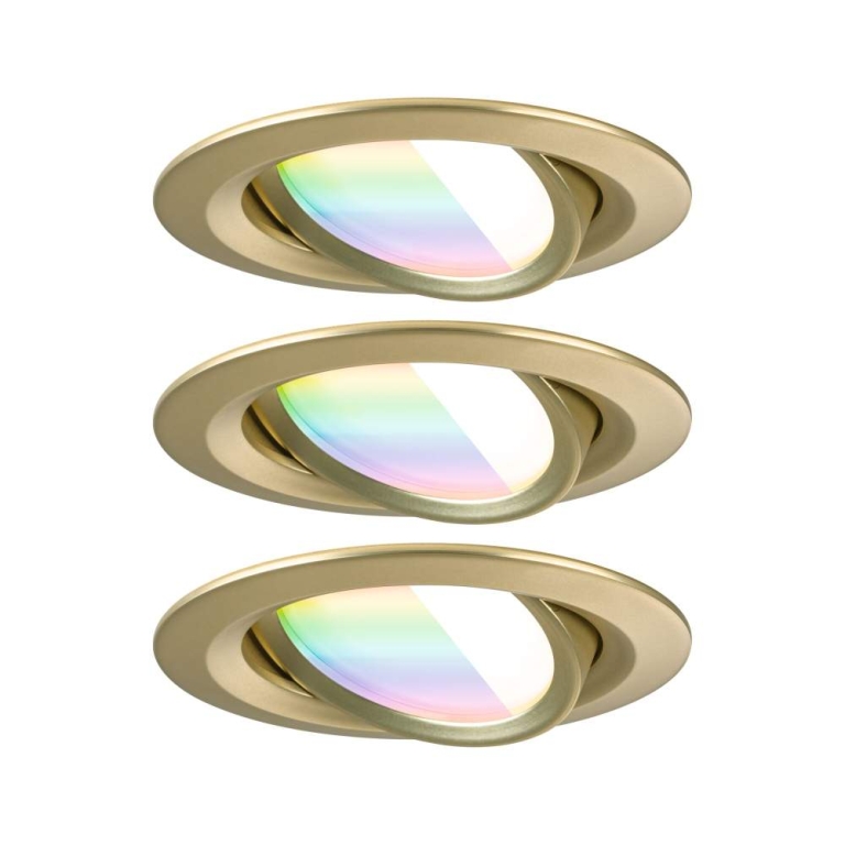 Paulmann LED Einbauleuchte Nova Coin    rund 84mm 50° RGBW+ 3x6W 3x500lm 230V Gold matt Alu Druckguss