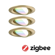 LED Einbauleuchte Nova Coin    rund 84mm 50° RGBW+ 3x6W 3x500lm 230V Gold matt Alu Druckguss