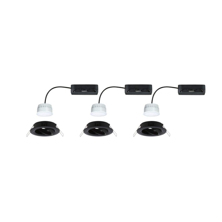 Paulmann LED Einbauleuchte Nova Coin    rund 84mm 50° RGBW+ 3x6W 3x500lm 230V Schwarz matt Alu Druckguss