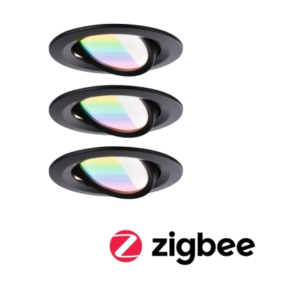 Paulmann LED Einbauleuchte Nova Coin    rund 84mm 50° RGBW+ 3x6W 3x500lm 230V Schwarz matt Alu Druckguss