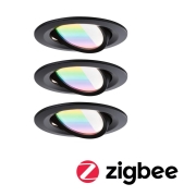LED Einbauleuchte Nova Coin    rund 84mm 50° RGBW+ 3x6W 3x500lm 230V Schwarz matt Alu Druckguss