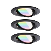 LED Einbauleuchte Nova Coin    rund 84mm 50° RGBW+ 3x6W 3x500lm 230V Schwarz matt Alu Druckguss