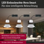 LED Einbauleuchte Nova Coin    rund 84mm 50° RGBW+ 6W 500lm 230V Weiß matt Alu Druckguss