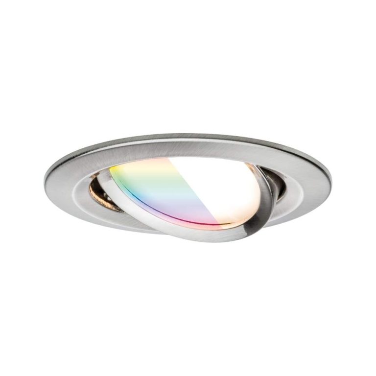 Paulmann LED Einbauleuchte Nova Coin    rund 84mm 50° RGBW+ 6W 500lm 230V Eisen gebürstet Alu Druckguss