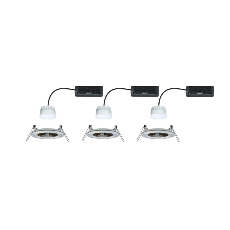 Paulmann LED Einbauleuchte Nova Coin   IP44 rund 78mm  RGBW+ 3x6W 3x500lm 230V Eisen gebürstet Alu Druckguss