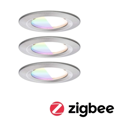 Paulmann LED Einbauleuchte Nova Coin   IP44 rund 78mm  RGBW+ 3x6W 3x500lm 230V Eisen gebürstet Alu Druckguss
