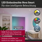 LED Einbauleuchte Nova Coin   IP44 rund 78mm  RGBW+ 3x6W 3x500lm 230V Eisen gebürstet Alu Druckguss