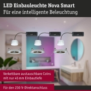 LED Einbauleuchte Nova Coin   IP44 rund 78mm  RGBW+ 3x6W 3x500lm 230V Eisen gebürstet Alu Druckguss