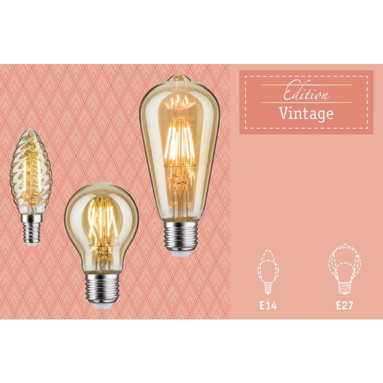 Paulmann Vintage Edition LED Kolben   E27 230V 250lm 4,8W 1800K  Gold