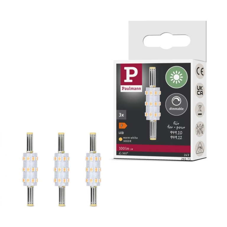 Paulmann Plug & Shine LED Stecksockel Naima Ersatzleuchtmittel 3er-Set 3000K 100lm