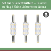 Plug & Shine LED Stecksockel Naima Ersatzleuchtmittel 3er-Set 4000K 100lm
