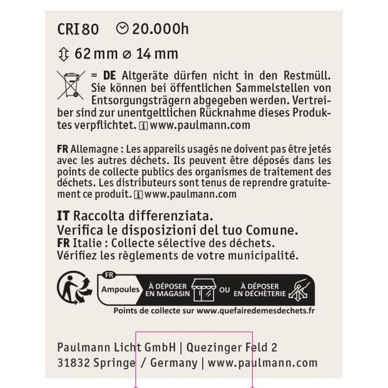 Paulmann Solar LED Stecksockel Taina Ersatzleuchtmittel 3er-Set 3000K 60lm
