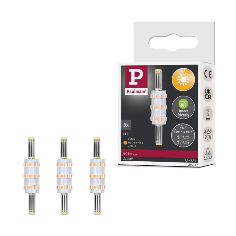 Paulmann Solar LED Stecksockel Taina Ersatzleuchtmittel 3er-Set 2200K 50lm