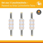 Solar LED Stecksockel Taina Ersatzleuchtmittel 3er-Set 2200K 50lm