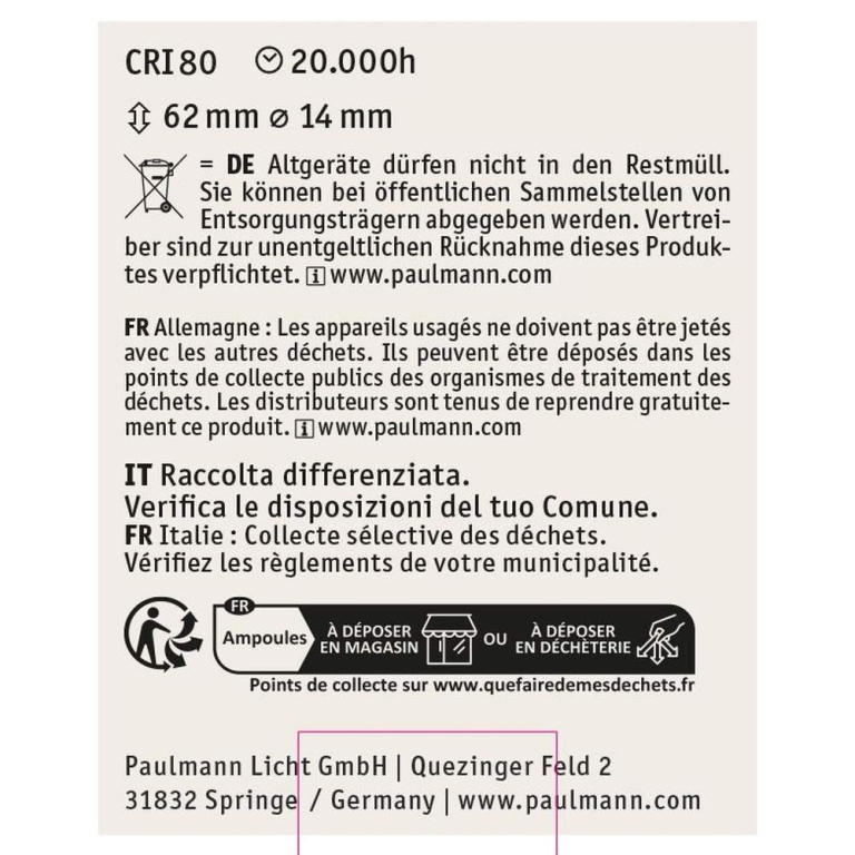Paulmann Solar LED Stecksockel Ersatzleuchtmittel 3er-Set 4000K 60lm
