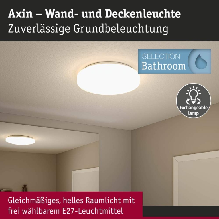 Paulmann Deckenleuchte Kellerleuchte Axin Weiß IP44 E27 230V max. 2x18W