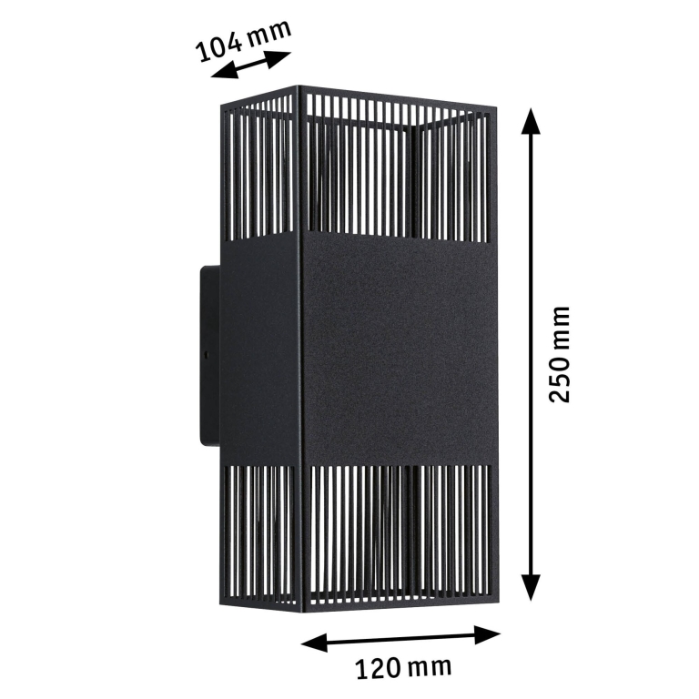 Paulmann LED Wandleuchte Tharin IP44 3000K 120x104mm 2x3,7W Schwarz