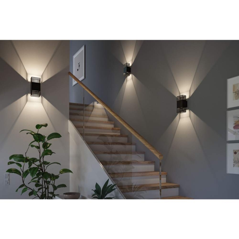 Paulmann LED Wandleuchte Tharin IP44 3000K 120x104mm 2x3,7W Schwarz