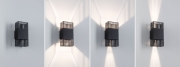 LED Wandleuchte Tharin IP44 3000K 120x104mm 2x3,7W Schwarz