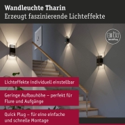 LED Wandleuchte Tharin IP44 3000K 120x104mm 2x3,7W Schwarz