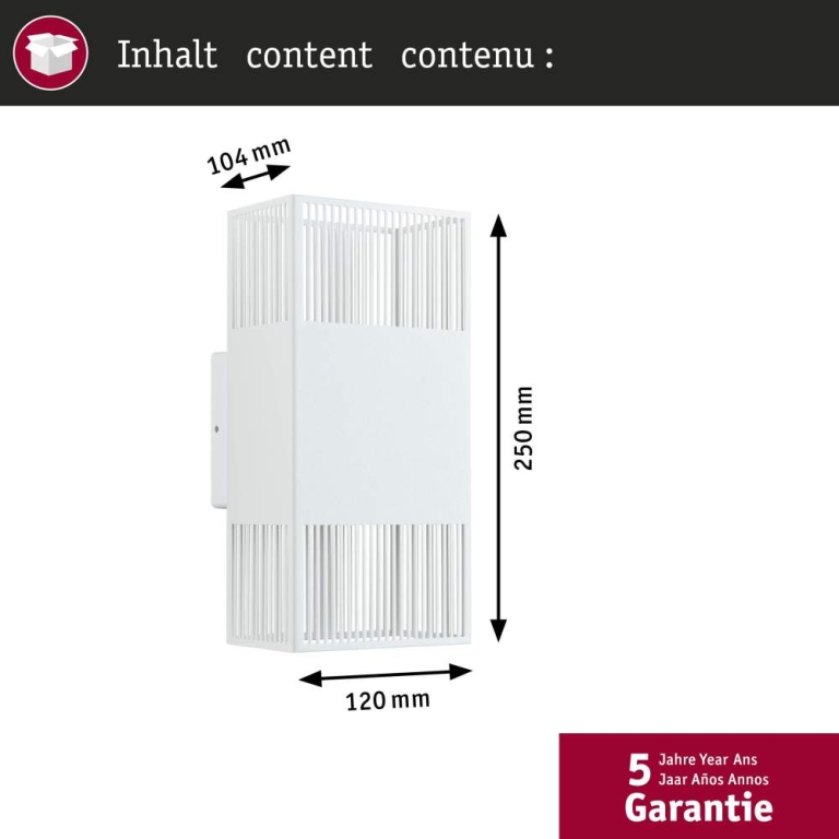 Paulmann LED Wandleuchte Tharin IP44 3000K 120x104mm 2x3,7W Weiß