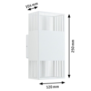 LED Wandleuchte Tharin IP44 3000K 120x104mm 2x3,7W Weiß