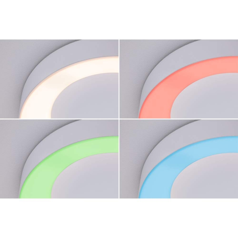 Paulmann LED Deckenleuchte Smart Home Zigbee 3.0 Casca IP44  RGBW+ 1750lm 230V 20W dimmbar Weiß matt