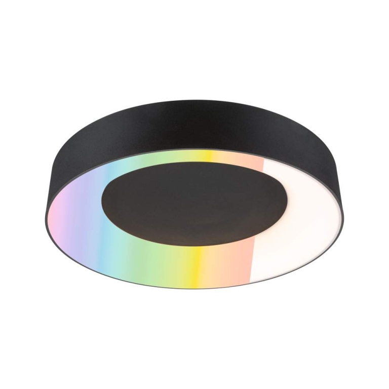 Paulmann LED Deckenleuchte Smart Home Zigbee 3.0 Casca IP44  RGBW+ 1750lm 230V 20W dimmbar Schwarz matt