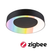 Paulmann LED Deckenleuchte Smart Home Zigbee 3.0 Casca IP44  RGBW+ 1750lm 230V 20W dimmbar Schwarz matt