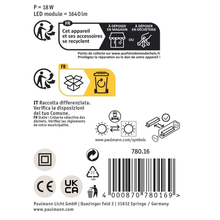 Paulmann LED Schreibtischleuchte Darba  4000K 1150lm 15W Weiß matt