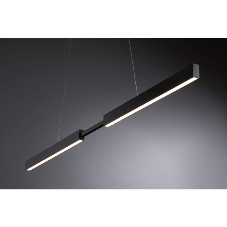 Paulmann LED Pendelleuchte Smart Home Zigbee 3.0 Aptare RGBW+ dimmbar 1920lm / 1920lm 2x16W Schwarz gebürstet