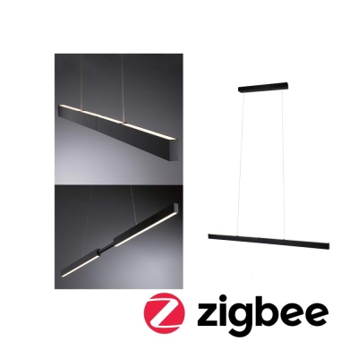 Paulmann LED Pendelleuchte Smart Home Zigbee 3.0 Aptare RGBW+ dimmbar 1920lm / 1920lm 2x16W Schwarz gebürstet