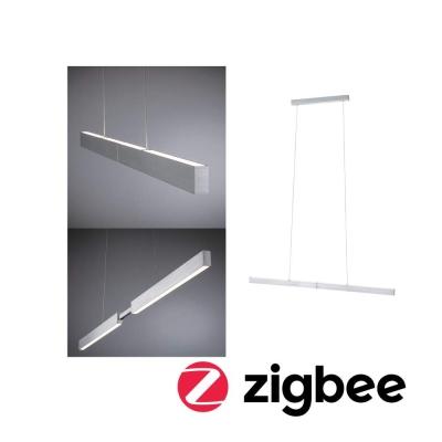 Paulmann LED Pendelleuchte Smart Home Zigbee 3.0 Aptare RGBW+ dimmbar 1920lm / 1920lm 2x16W Alu gebürstet