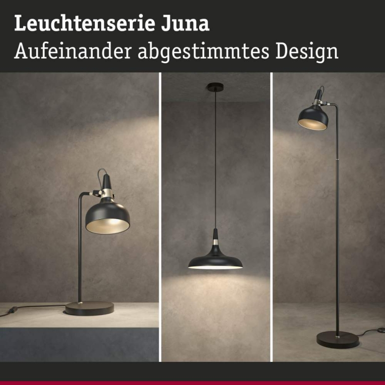 Paulmann Tischleuchte Juna E14   max. 20W Schwarz matt, Champagner Metall