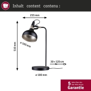 Tischleuchte Juna E14   max. 20W Schwarz matt, Champagner Metall