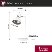 Tischleuchte Juna E14   max. 20W Weiß matt, Champagner Metall