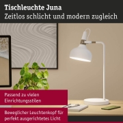 Tischleuchte Juna E14   max. 20W Weiß matt, Champagner Metall