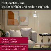 Stehleuchte Juna E14   max. 20W Weiß matt Champagner Metall