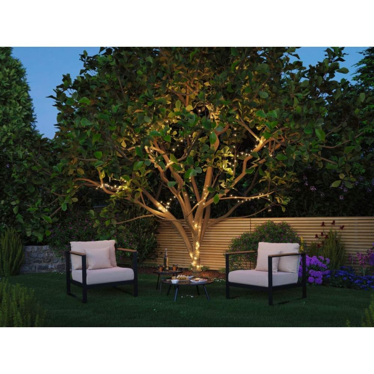 Paulmann Plug & Shine LED Lichterkette Yuna Warmweiß 7,4m IP44 1,3W  Schwarz