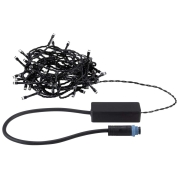 Plug & Shine LED Lichterkette Yuna Warmweiß 7,4m IP44 1,3W  Schwarz