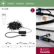 Plug & Shine LED Lichterkette Yuna Warmweiß 12,4m IP44 2,5W  Schwarz