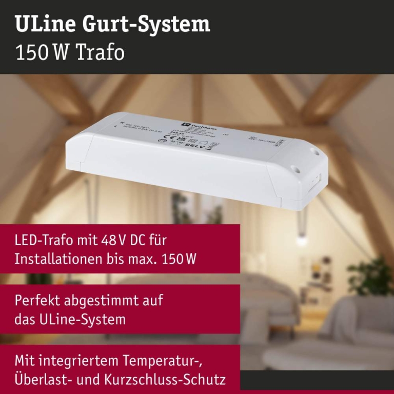 Paulmann ULine Zubehör Trafo 150VA Weiß  230/48V 33mm