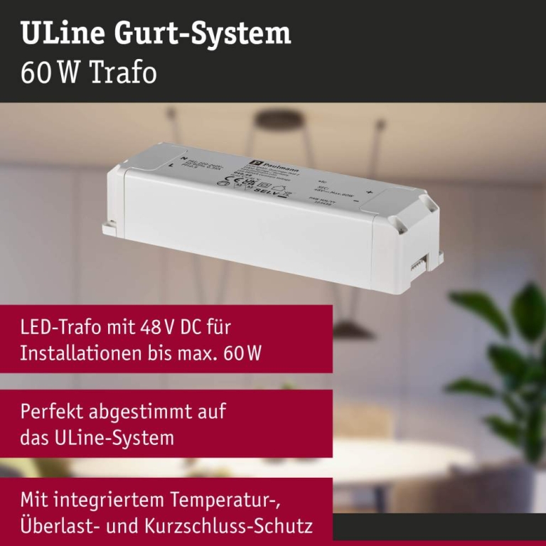 Paulmann ULine Zubehör Trafo 60VA Weiß  230/48V 29mm